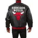 Men's Chicago Bulls Black Leather Jacket