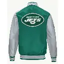 NY Jets Green and Gray Varsity Satin Jacket