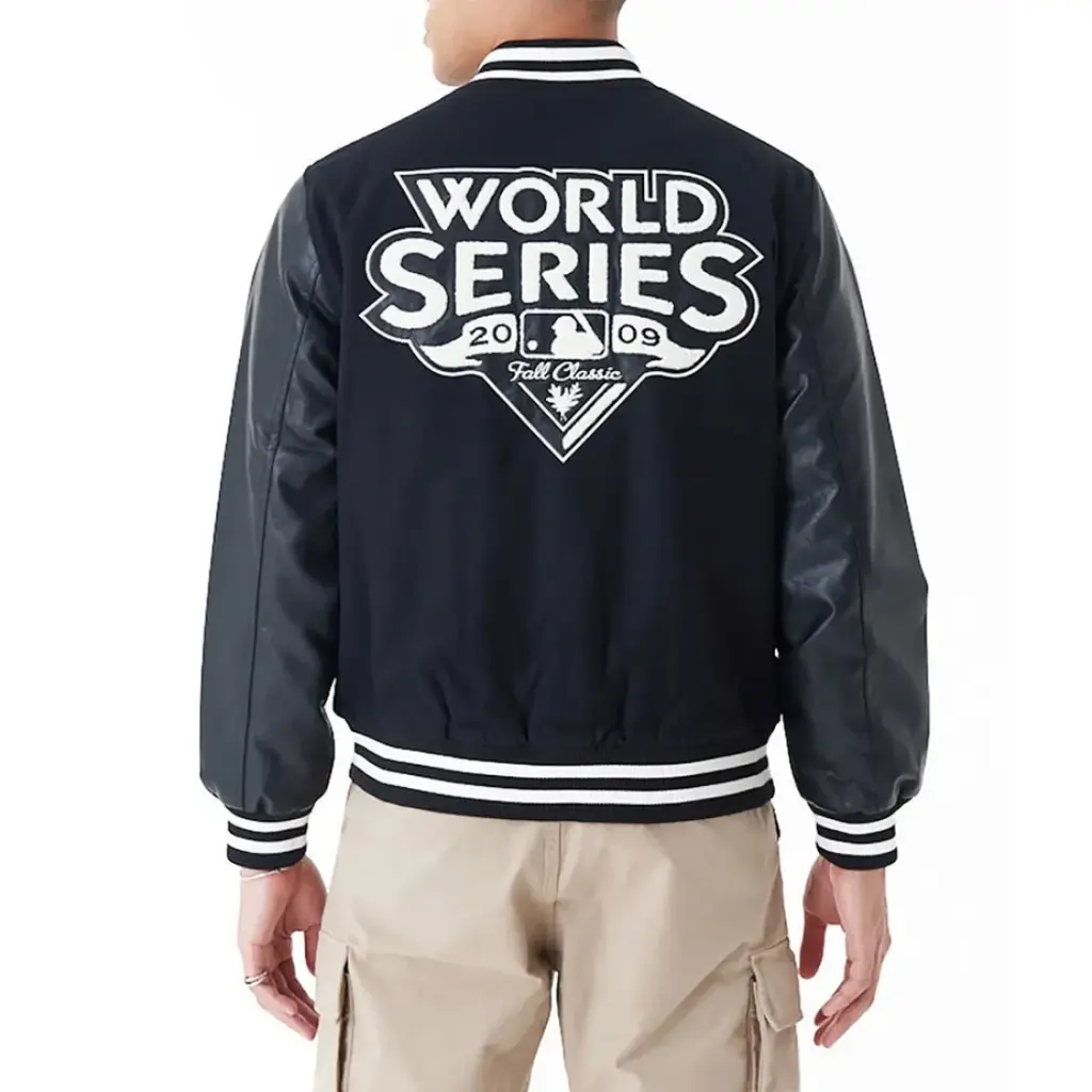 2009 NY Yankees World Series Black Varsity Jacket 