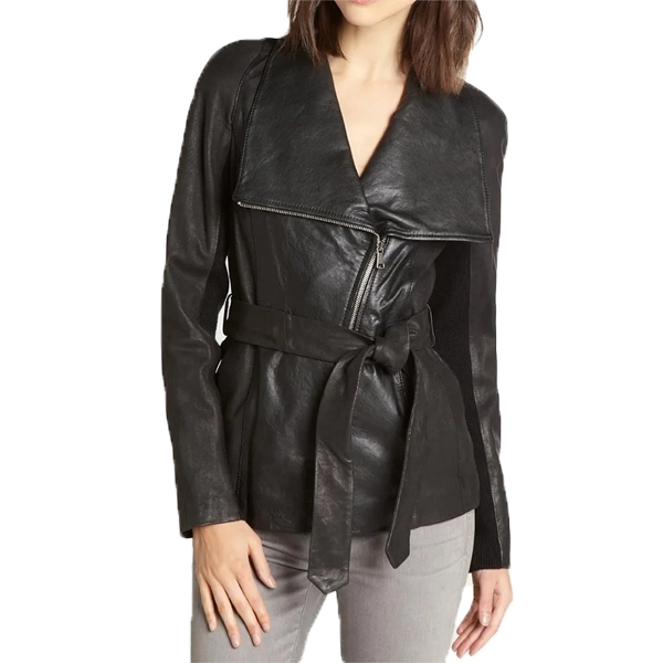 Once Upon a Time S03 Lana Parrilla Black Leather Jacket