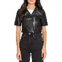 Womens Short Sleeve Leather Jacket