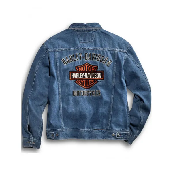Harley Davidson Denim Blue Biker Jacket