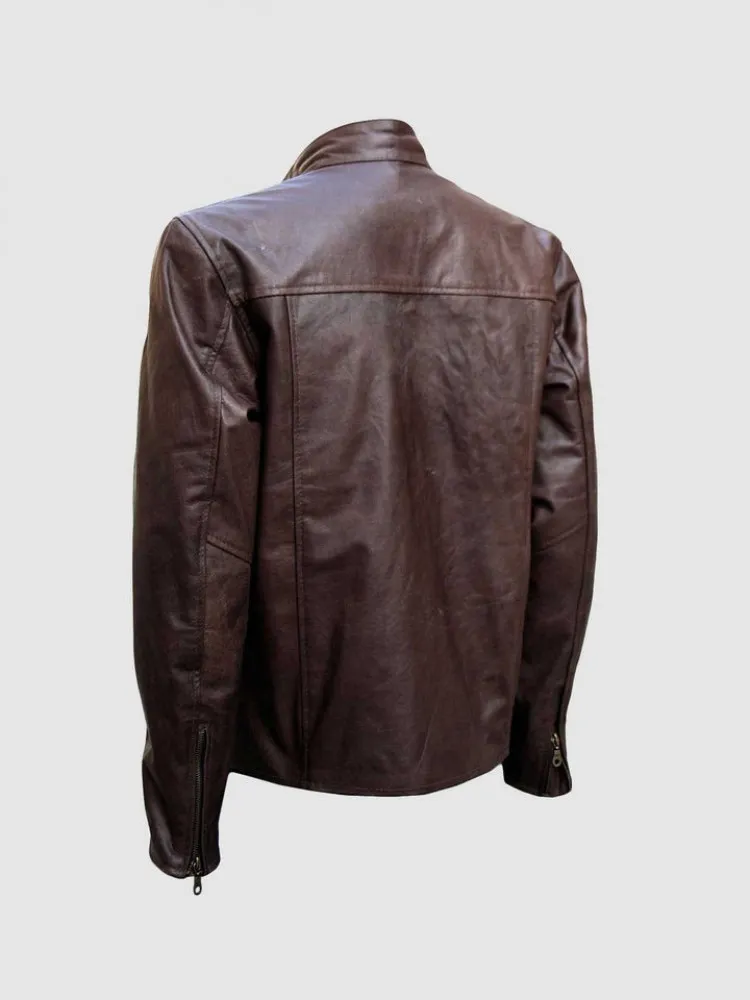Vintage Brown Leather Jacket 
