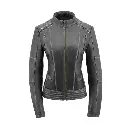 Womens Grey Laced Leather Jacket