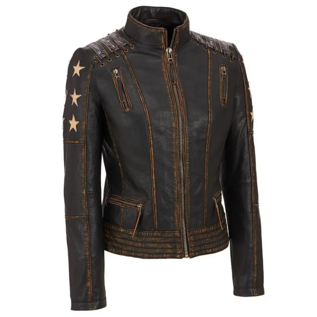Vintage Style Star Wars Women Leather Jacket