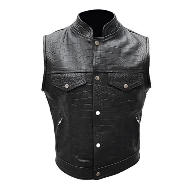 Mens Motorcycle Alligator Vest