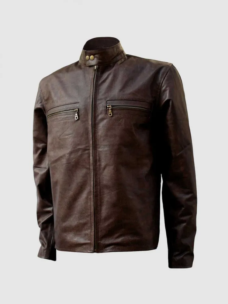 Vintage Brown Leather Jacket 