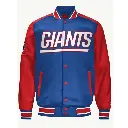 NY Giants Blue and Red Varsity Satin Jacket
