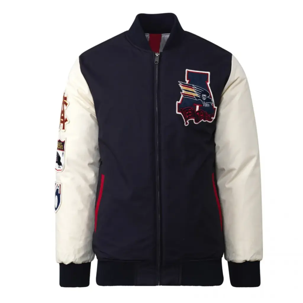 Adelaide Crows Collegiate Navy and White Varsity Jacket