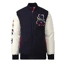Adelaide Crows Collegiate Navy and White Varsity Jacket