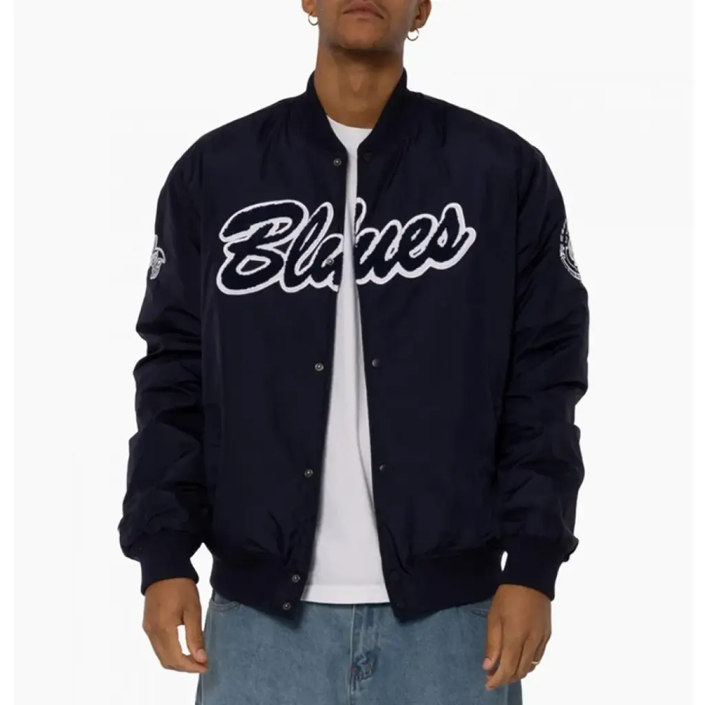 1995 Carlton Blues Script Bomber Jacket