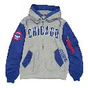 Full-Zip Heather Chicago Cubs Gray/Royal Blue Hoodie Jacket