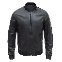 Men’s Casual Bomber Real Black Leather Jacket